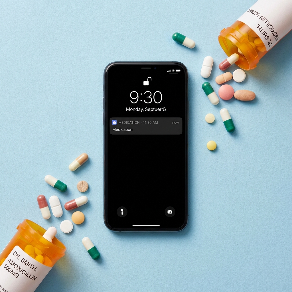 Apple Medications App interface with family sharing features